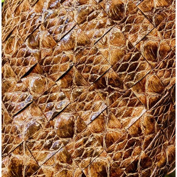 Jessica Simpson Y2K Vintage Woven Brown Purse Tote Brown Leather Hobo Bag - Picture 7 of 8